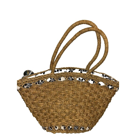 Sondra Roberts Squared Women’s Large Basket Tote Bag Beach Summer French